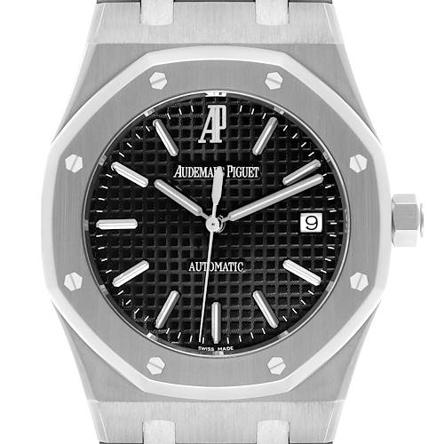 Photo of Audemars Piguet Royal Oak Black Dial Steel Mens Watch 15300ST