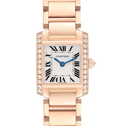 Photo of Cartier Tank Francaise Small Rose Gold Diamond Ladies Watch WE10456H