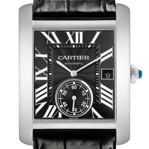 Photo of Cartier Tank MC Steel Black Dial Mens Watch W5330004