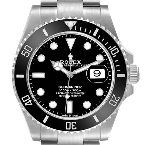 Photo of Rolex Submariner Black Ceramic Bezel Steel Mens Watch 126610