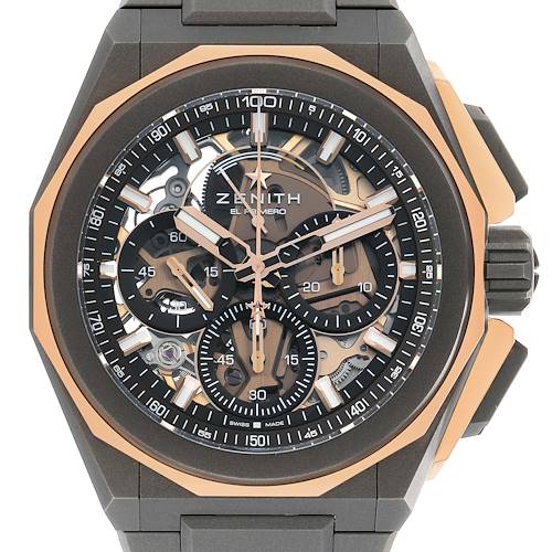 Photo of Zenith Defy Extreme Titanium Rose Gold Skeleton Mens Watch 87.9100.9004 Card